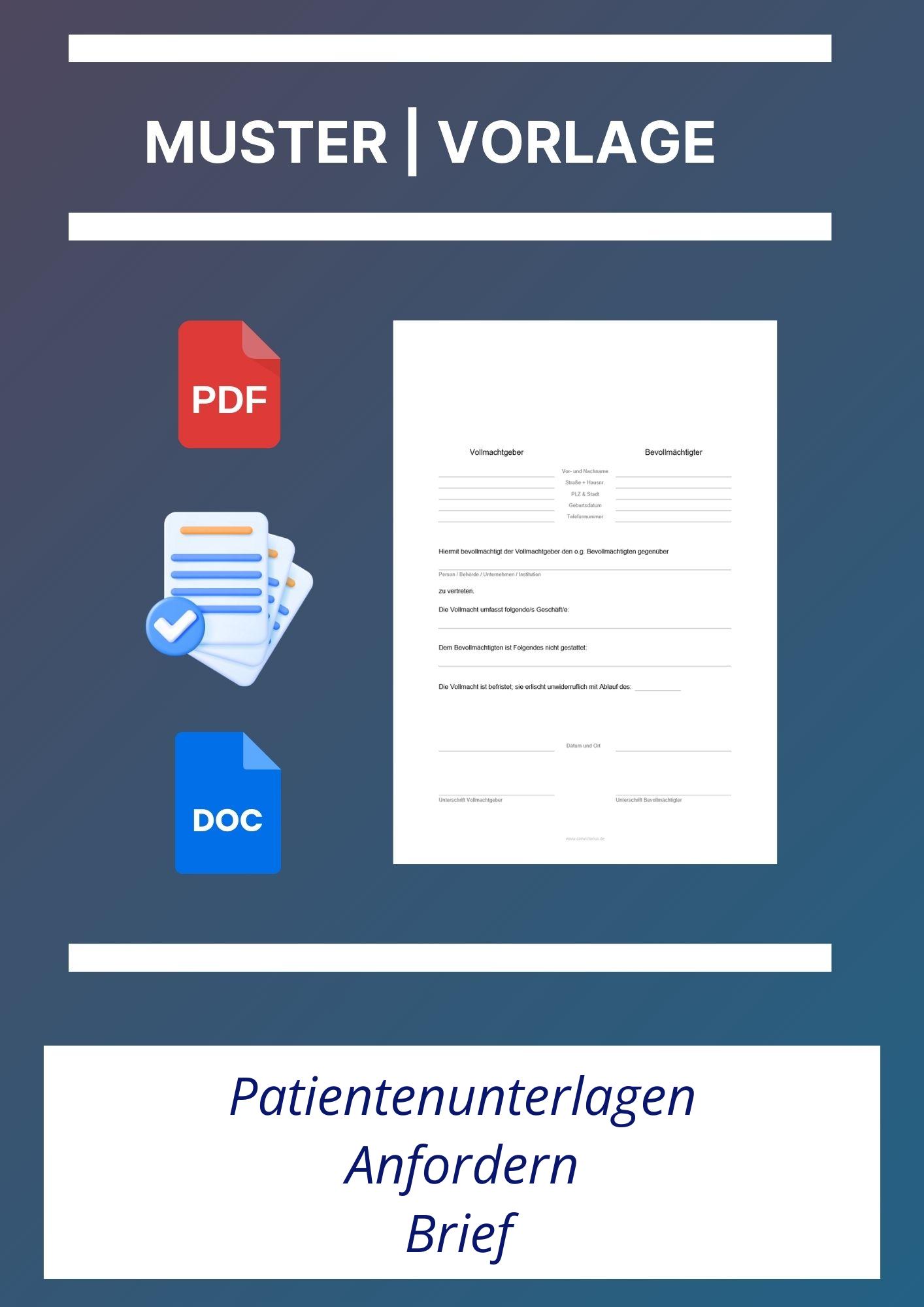 Patientenunterlagen Anfordern Brief